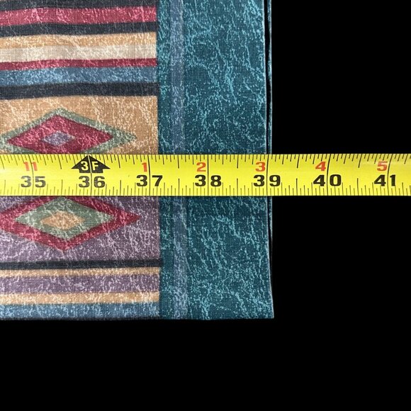 Vintage King Pillowcases 1990s Set Of Two JCPenney USA Tribal Green Stripe Retro - Picture 6 of 7